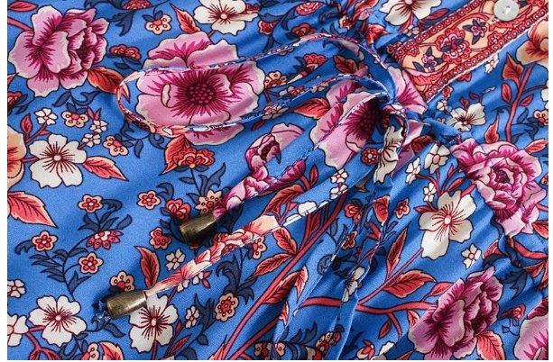 70'er Stil Lang Kjole Lilla