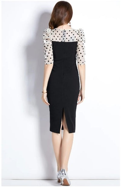 Vintage Polka Dot Midi-Kjole
