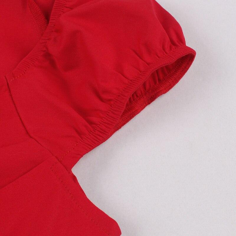 Rød 60'er Stropløs Kjole