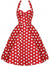 50'er Rød Polka Dot Pin Up Kjole