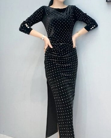 Retro Mode Sort Kjole Fra 1940'erne