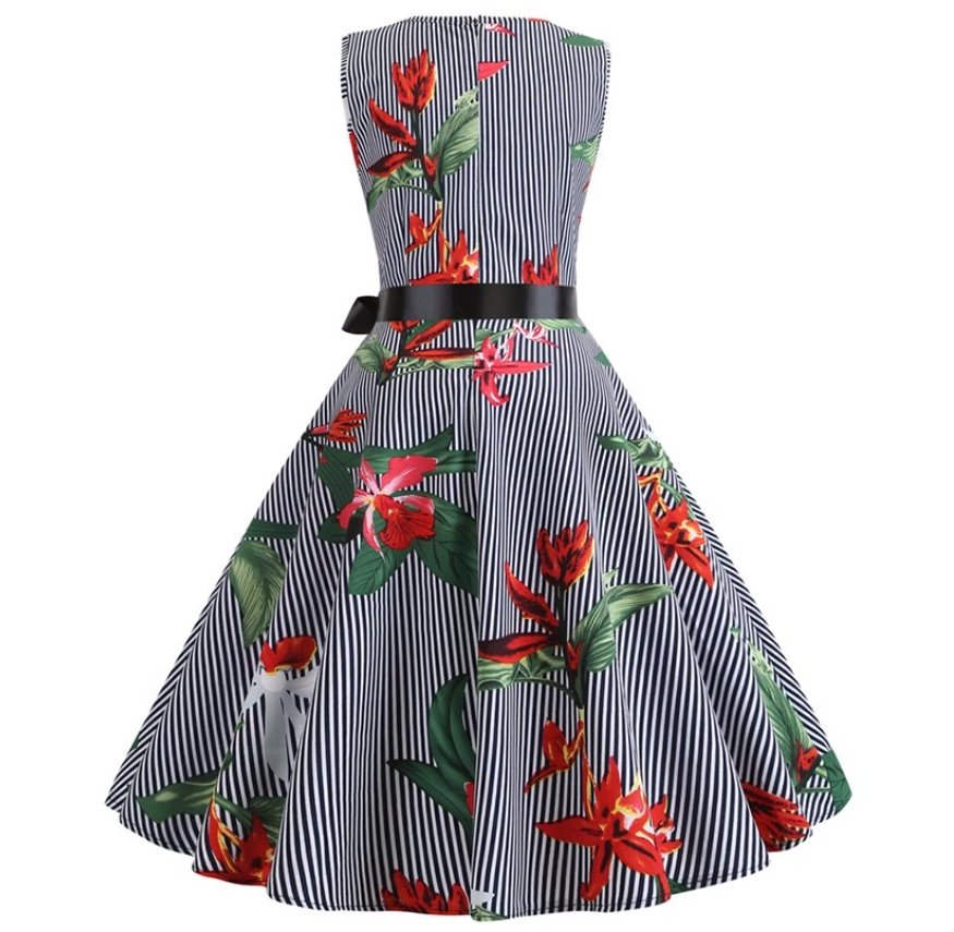 Retro Stribet Kjole