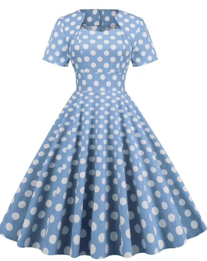 50'er Vintage Kjole Blå
