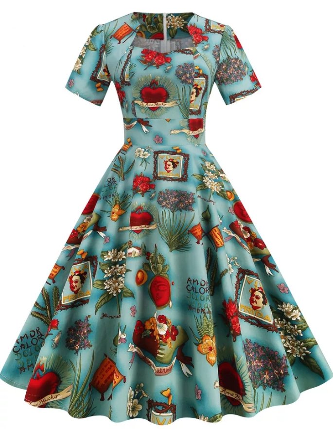 50'er Kjole I Vintage Deco-Stil