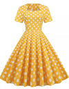 50'er Stil Kjole Vintage Nyheder Gul