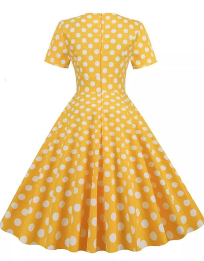 50'er Stil Kjole Vintage Nyheder Gul