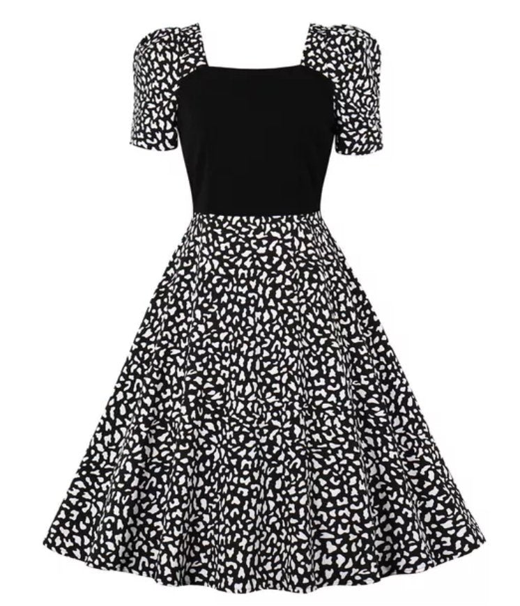 Sort Vintage Kjole I 50'er Stil