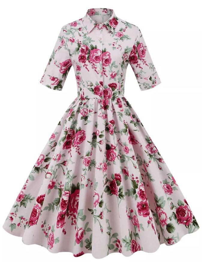 50'er Vintage Roses Style Kjole