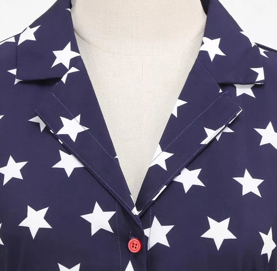 Kvinders 60'er Stil Kjole Kongeblå