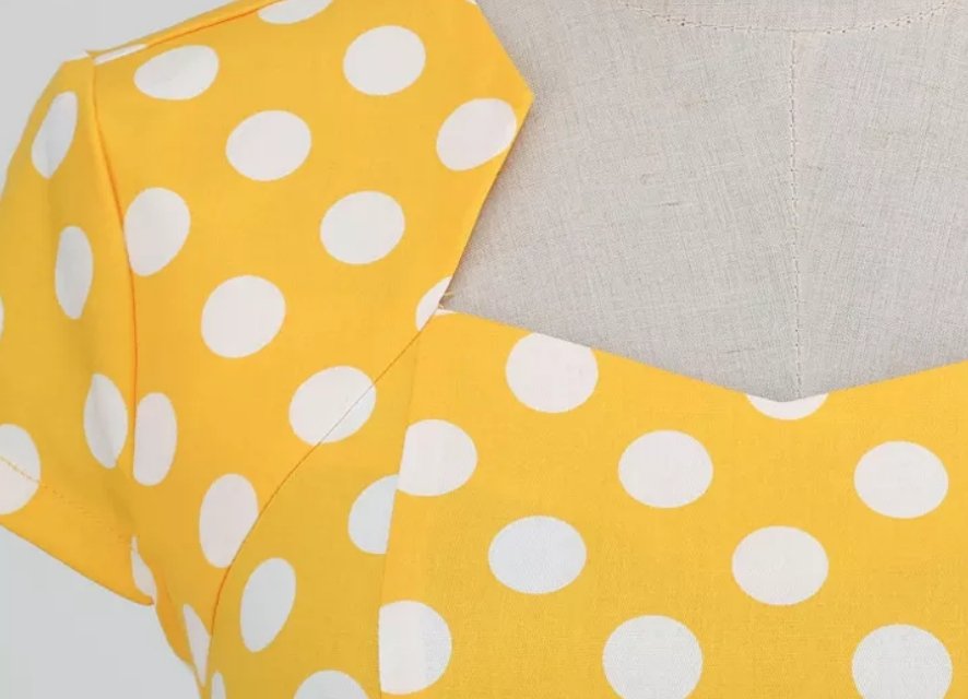 Kvinders 60'er Stil Kjole Gul