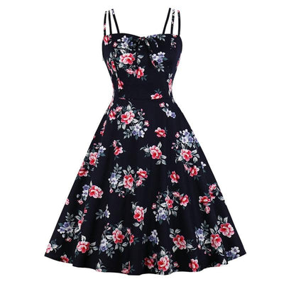 Vintage Stil Kjole Plus Størrelse Blomster