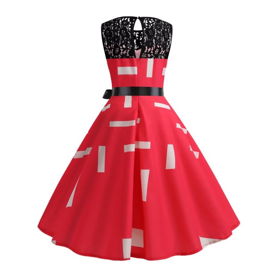 Vintage Trapezkjole Med Blondekrave