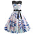 Vintage Blue Flower Trapeze Kjole