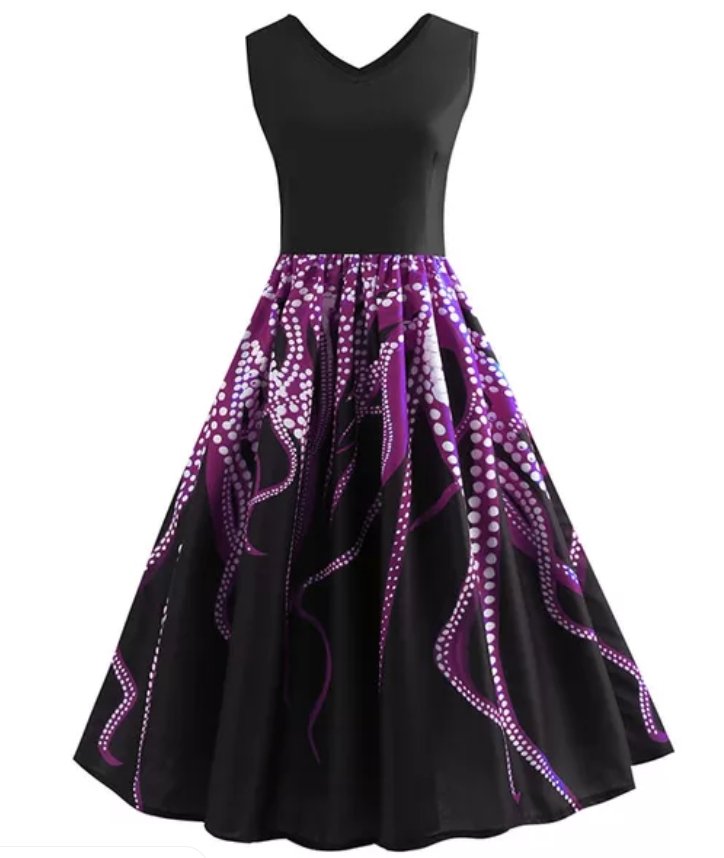 Vintage Ærmeløs A-Line Kjole