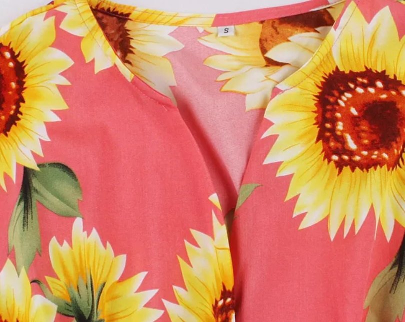 Vintage 1950 Pink Flowers Kjole