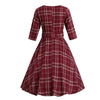 Vintage 3/4 Burgundy Kjole 1960