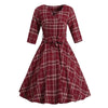 Vintage 3/4 Burgundy Kjole 1960