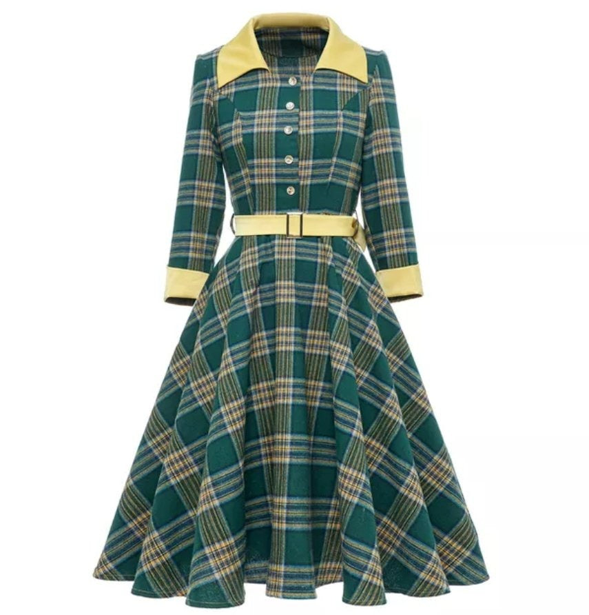 Vintage 3/4 Stribet Kjole