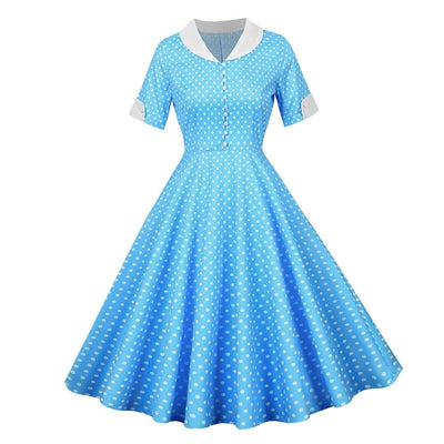Vintage 50'er Sky Polka Dot Kjole