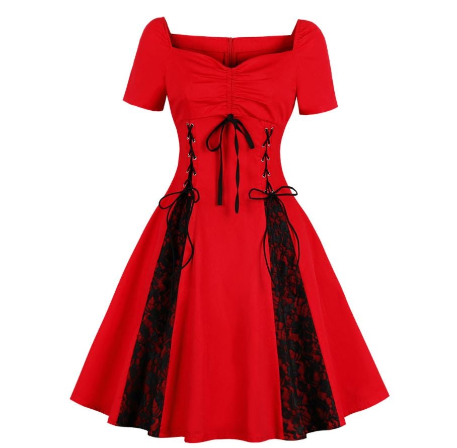 Vintage 50'er Plus Size Rød Kjole