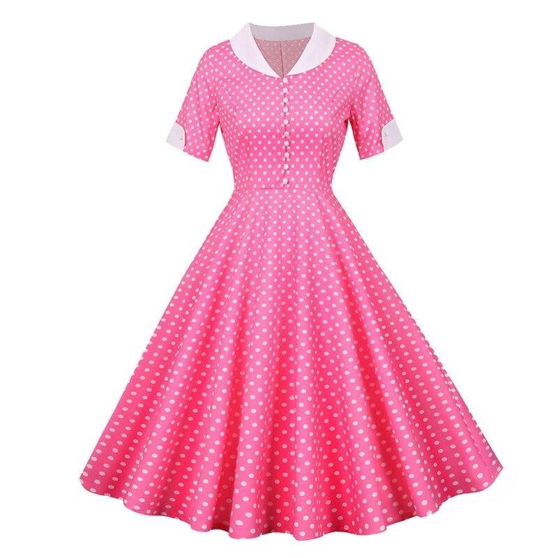 Vintage 50'er Pink Polka Dot Kjole