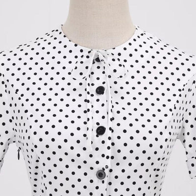 Vintage 60'er Sort Og Hvid Kjole