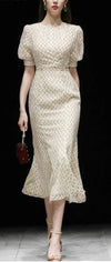 Vintage 1940'er Beige Kjole