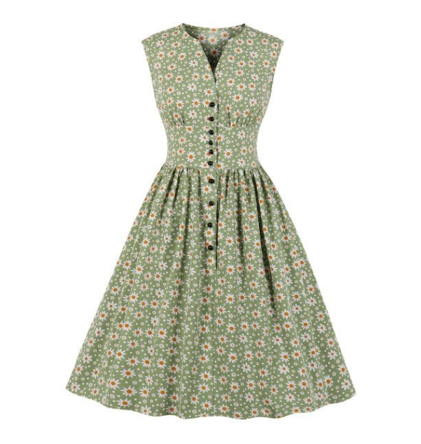 Vintage 50'er Kjole I Plus Størrelse Blomster