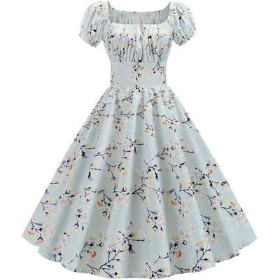 Vintage 60'er Blå Blomsterkjole