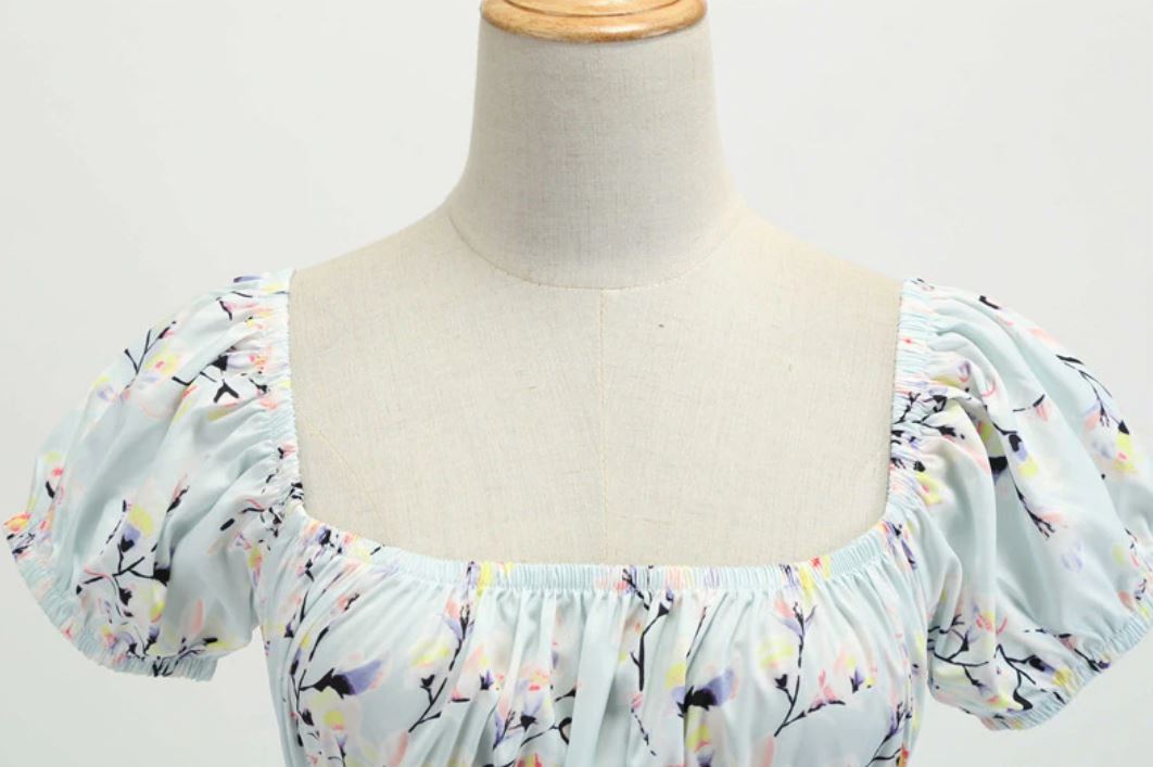 Vintage 60'er Blå Blomsterkjole