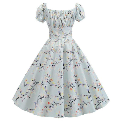 Vintage 60'er Blå Blomsterkjole