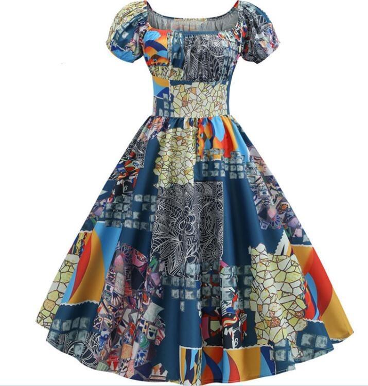 Vintage Patchworkkjole Fra 60'erne