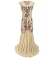 Vintage 1920'er Art Deco Beige Kjole