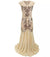 Vintage 1920'er Art Deco Beige Kjole