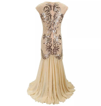Vintage 1920'er Art Deco Beige Kjole