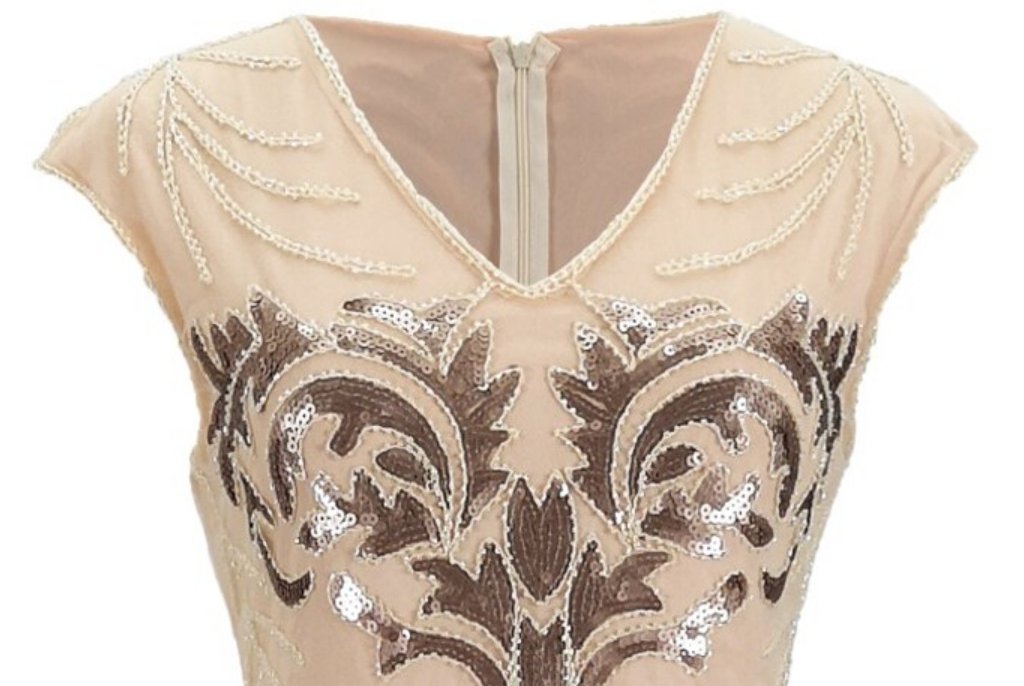 Vintage 20'er Retro Kjole Beige