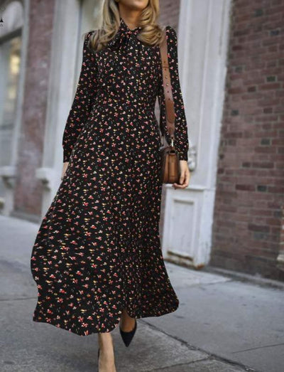 Vintage 40'er Flowy Sort Kjole