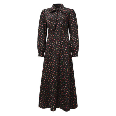 Vintage 40'er Flowy Sort Kjole