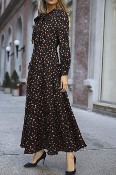 Vintage 40'er Flowy Sort Kjole