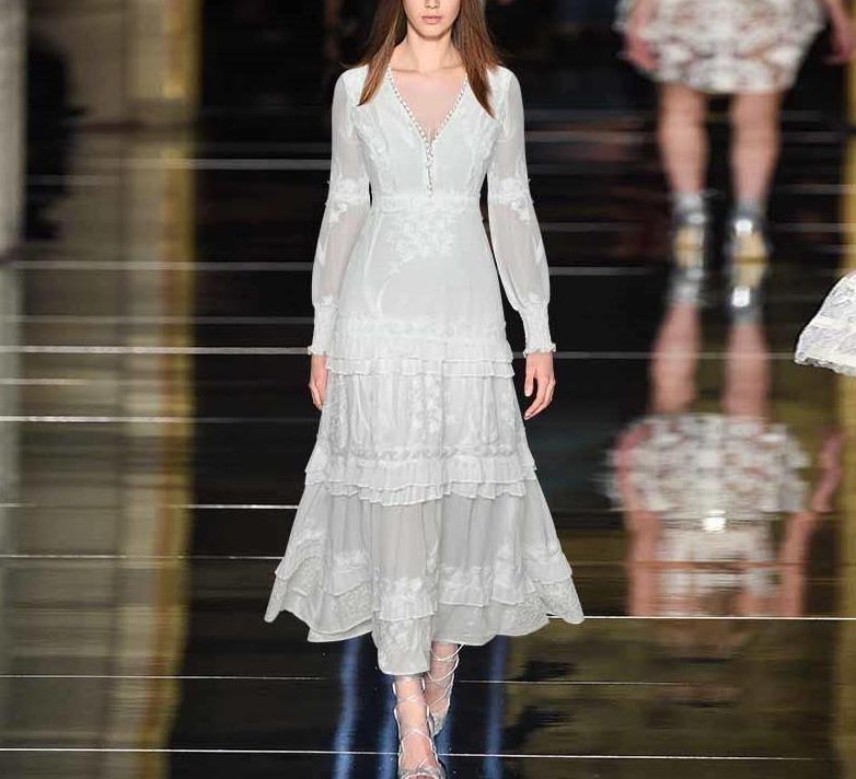 Vintage 40'er Hvid Lanternekjole