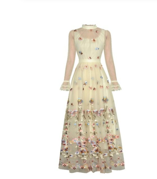 Vintage 40'er Lang Kjole Champagne