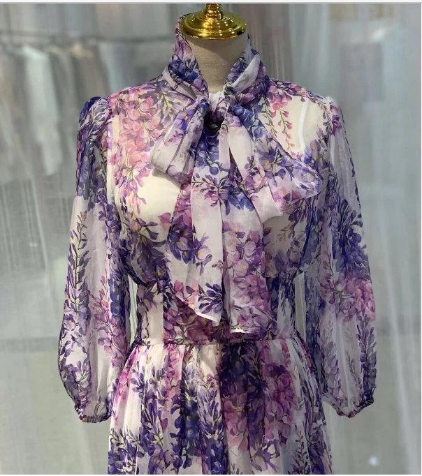 Vintage 40'er Lang Lavendel Kjole