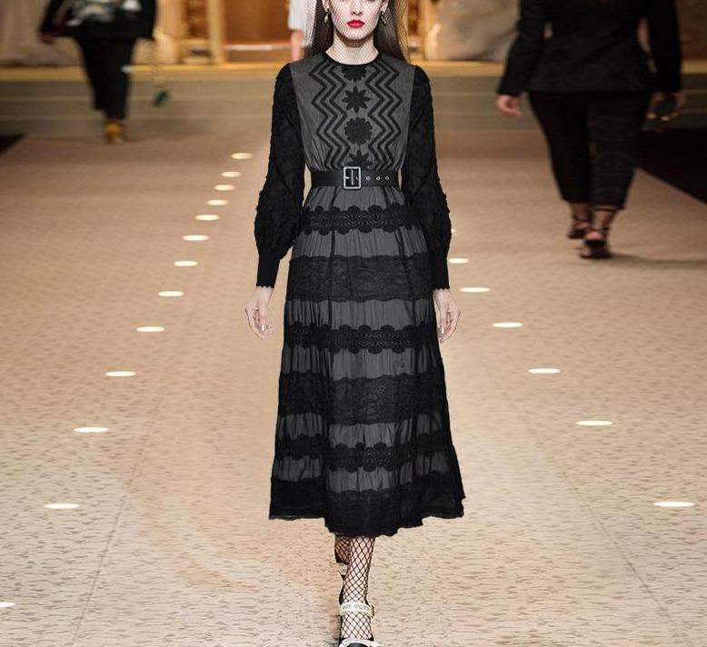 Vintage 40'er Lanterneærmekjole