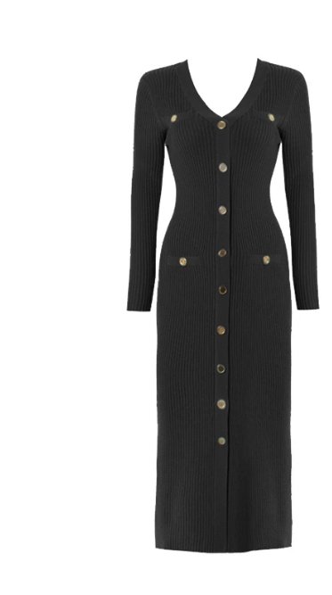 Vintage 40'er Sort Bodycon Kjole