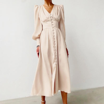 Vintage 40'er Beige Satin Kjole