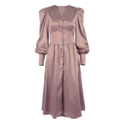 Vintage 40'er Brun Satin Kjole