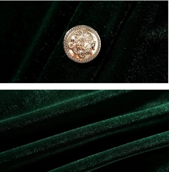 Vintage 40'er Grøn Fløjlskjole