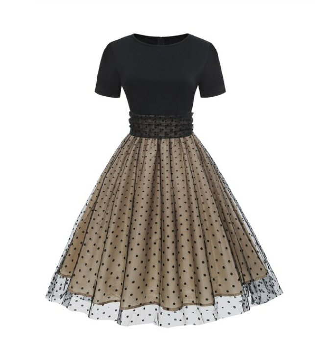 Preppy Vintage Kjole Sort