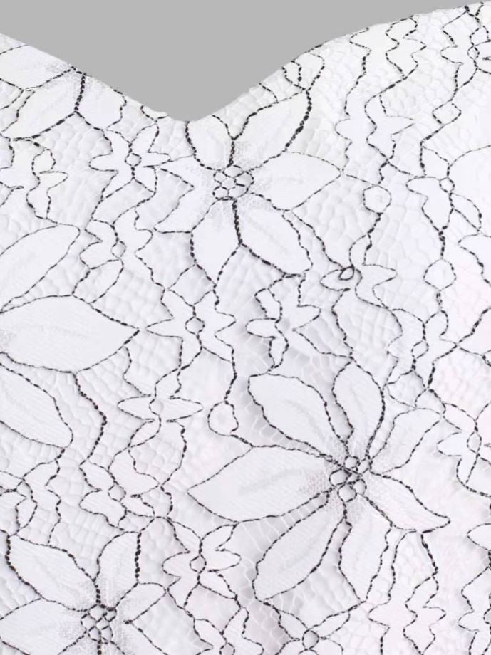 Vintage Hvid Broderikjole