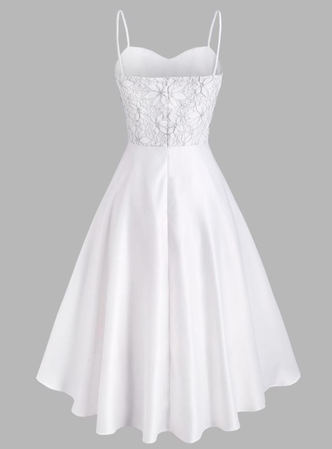 Vintage Hvid Broderikjole